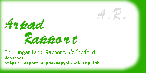 arpad rapport business card